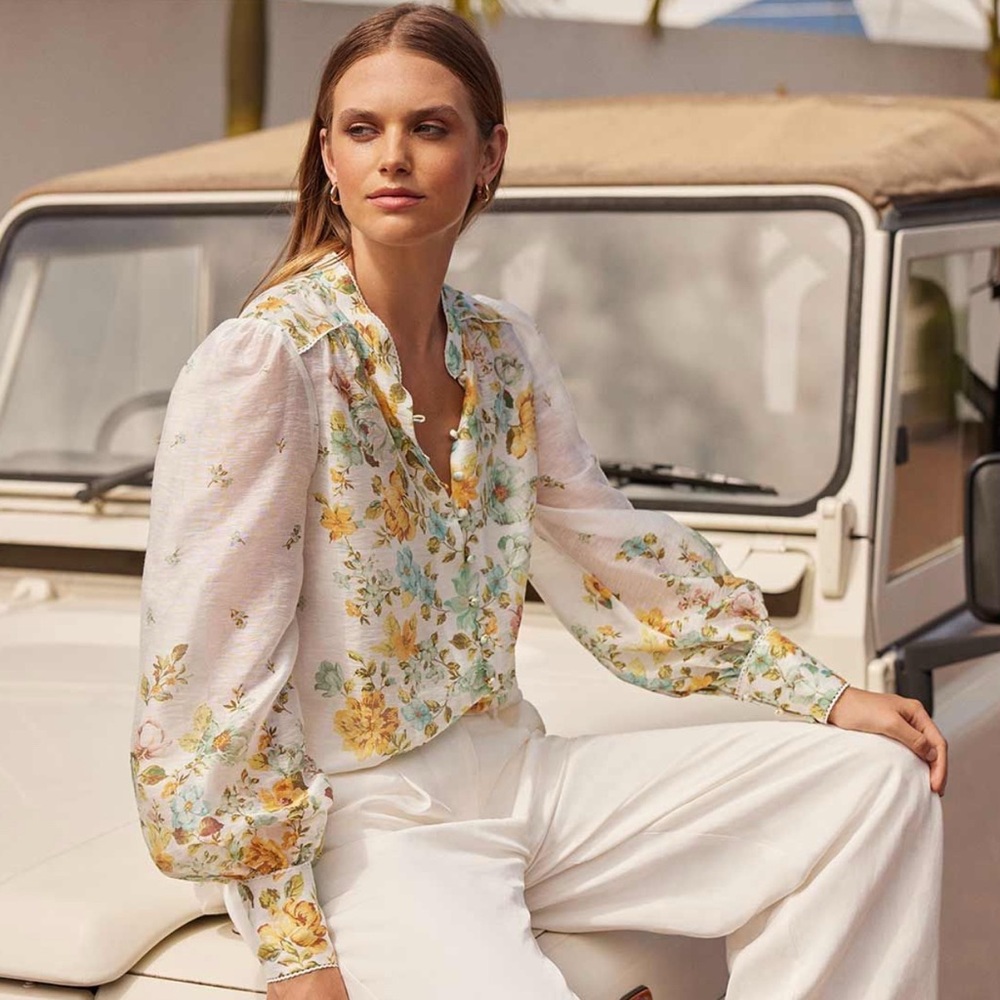 Forever New Bettina Floral Blouse - Size 2 / Small